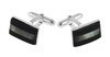 Sterling Silver Onyx and Mother of Pearl Cufflinks