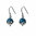 Sterling Silver Orb Silver Earrings (Blue) With Real Diamond