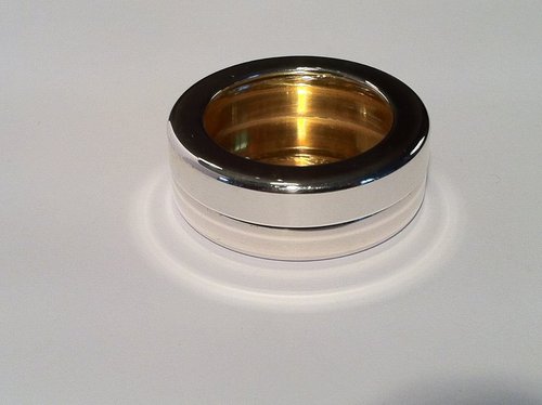 Sterling Silver Porthole Pill Box with Gilded Interior