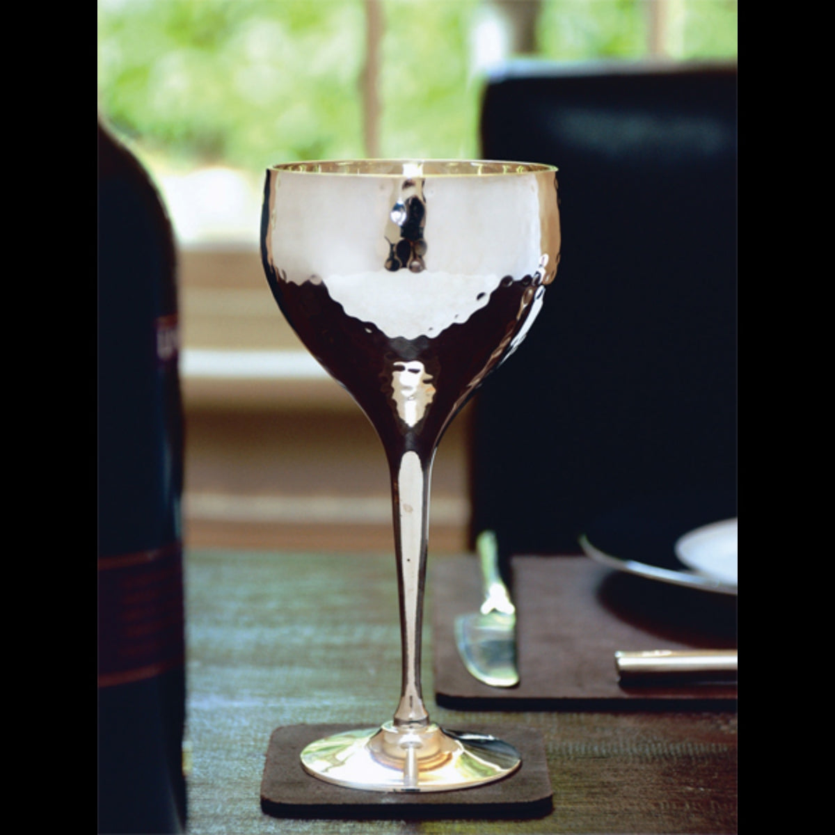 Hammered Wine Goblet