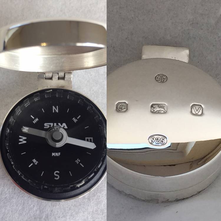 Sterling Silver Compass Case