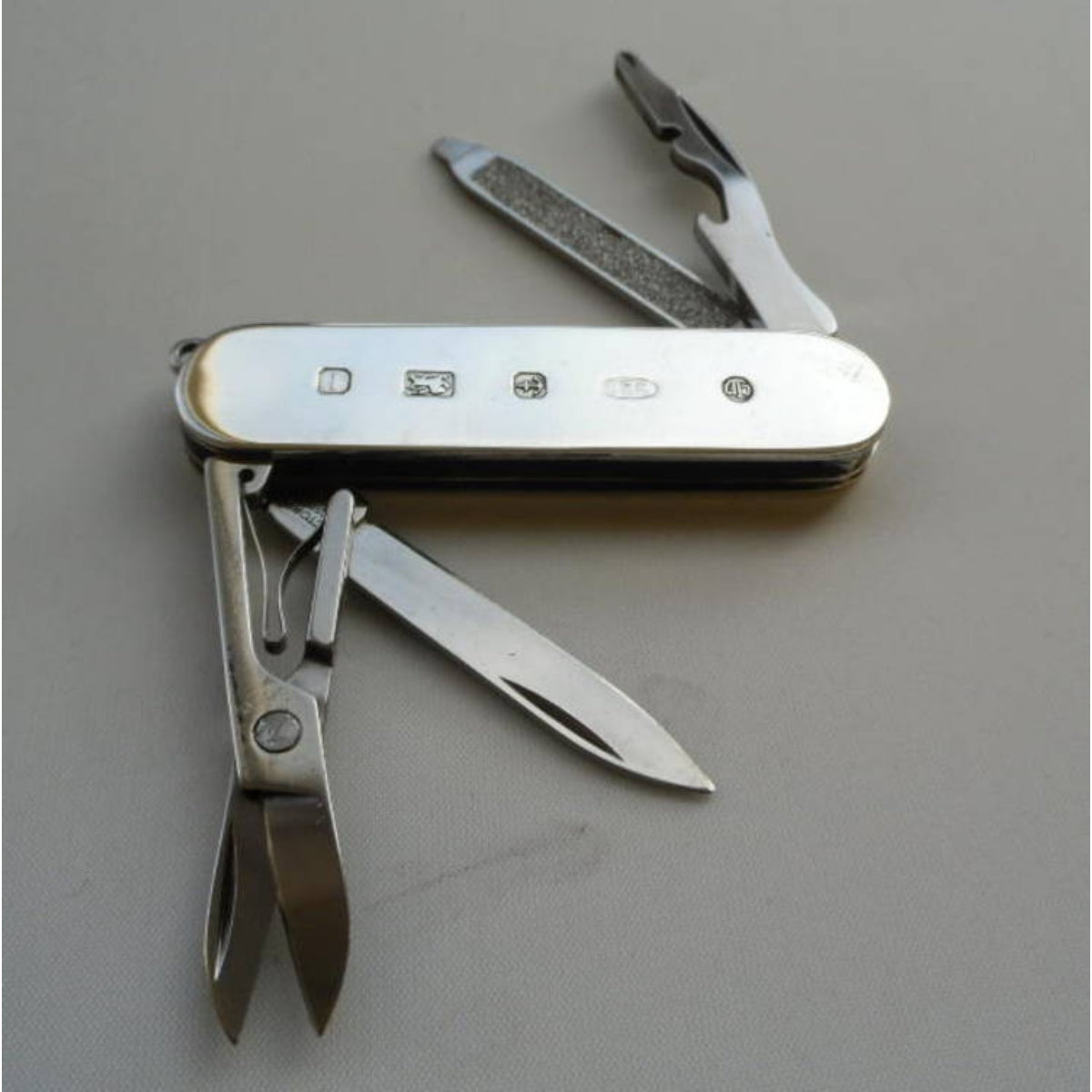 Sterling Silver Pocket Knife Engine Turned