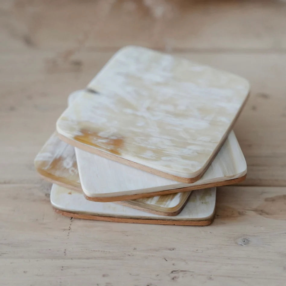 Ankole Cow Horn Coasters (Set of 4 square shaped)