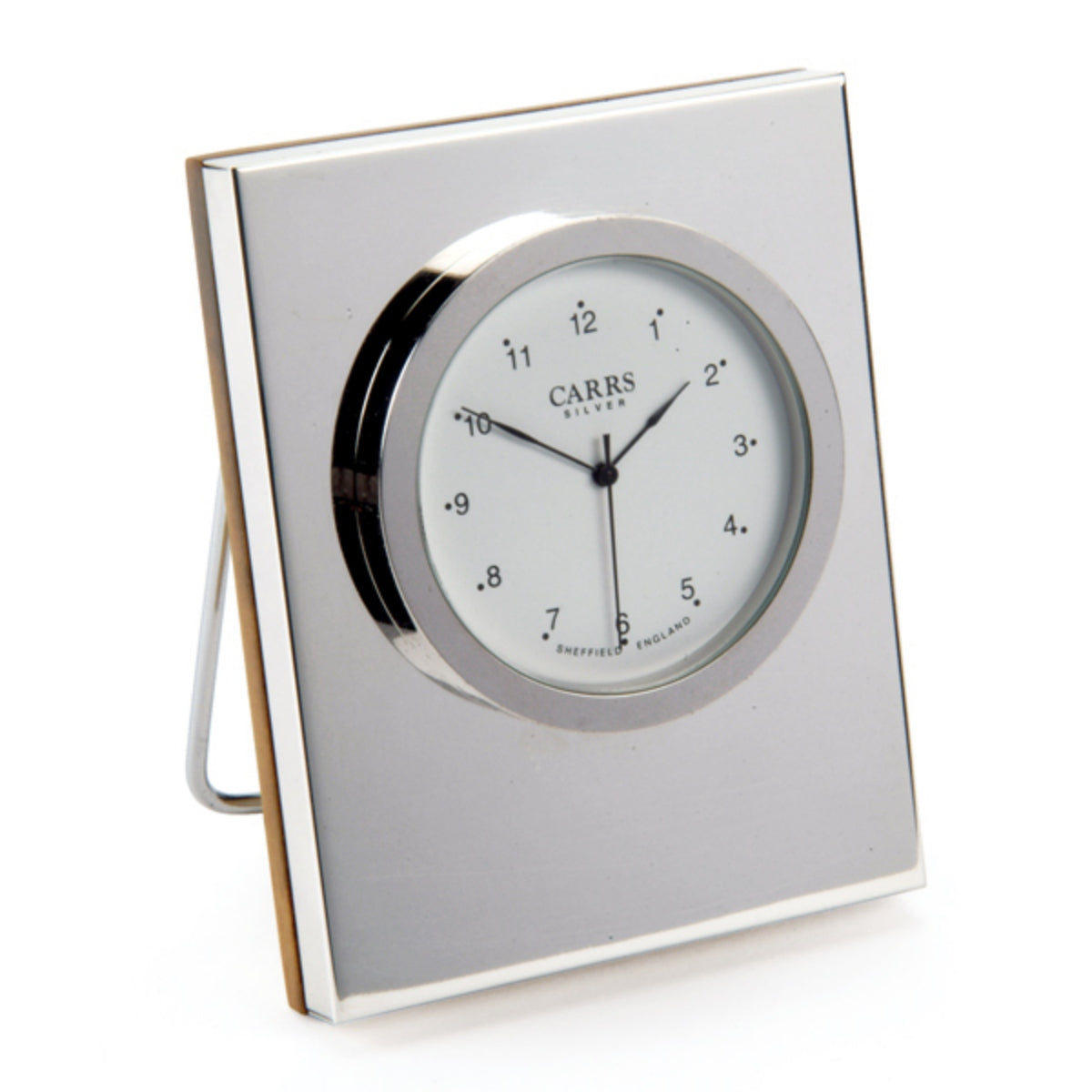 Sterling Silver Wood Backed Clock