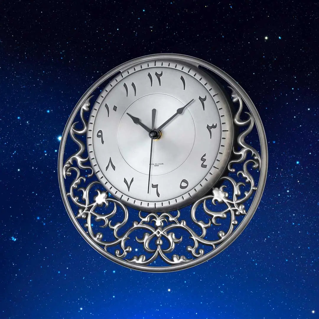 Pewter Tariq Wall Clock