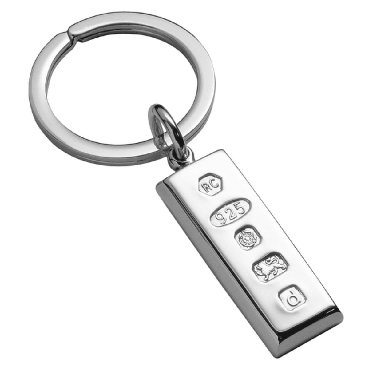 1/2oz Sterling Silver Ingot Keyring