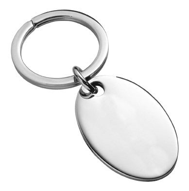 Silver Plated Oval Keyring