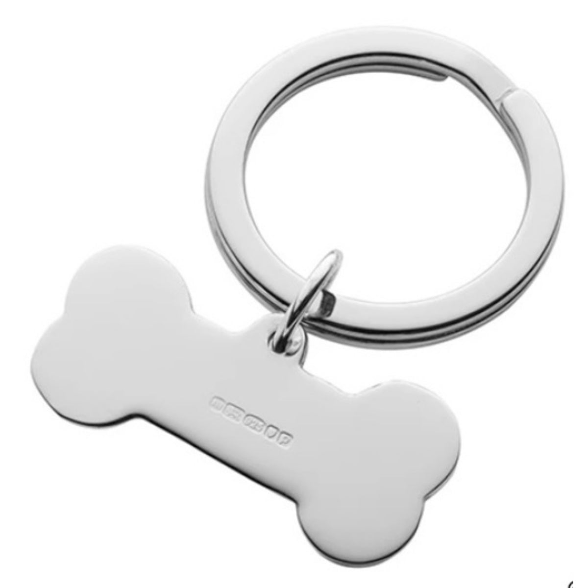 Silver Dog Bone Keyring - Large