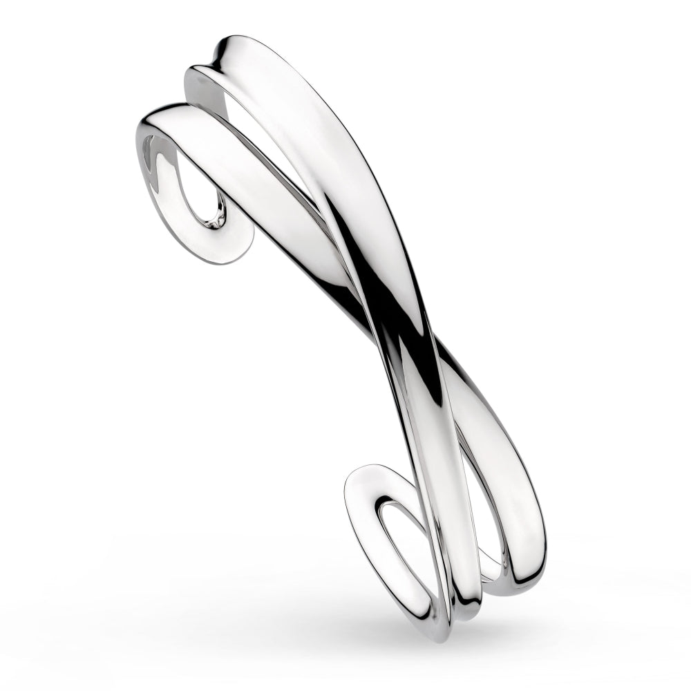Sterling Silver Serenity Grande Crossover Cuff Bangle