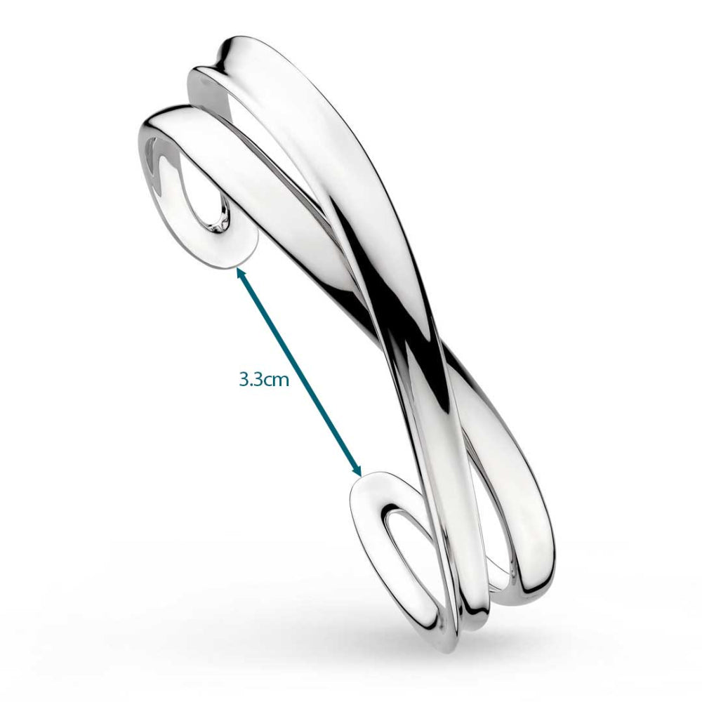 Sterling Silver Serenity Grande Crossover Cuff Bangle