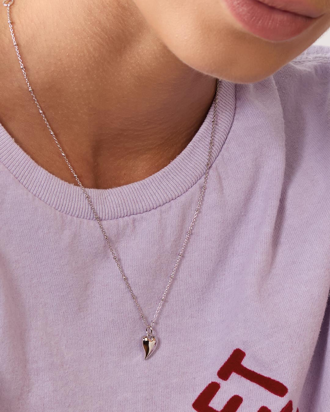 Desire Kiss Midi Heart Ball Chain Necklace