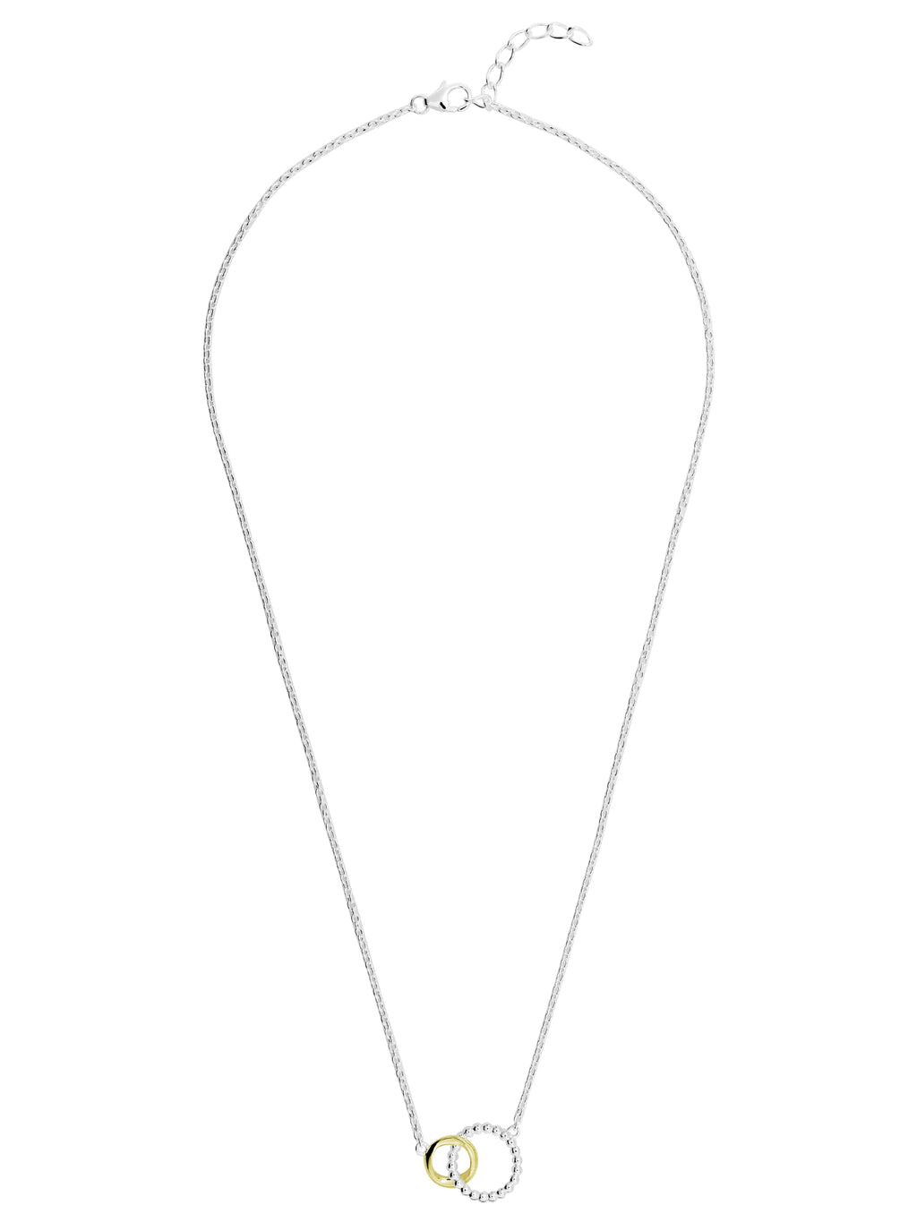 Two-tone interlinking circles necklace