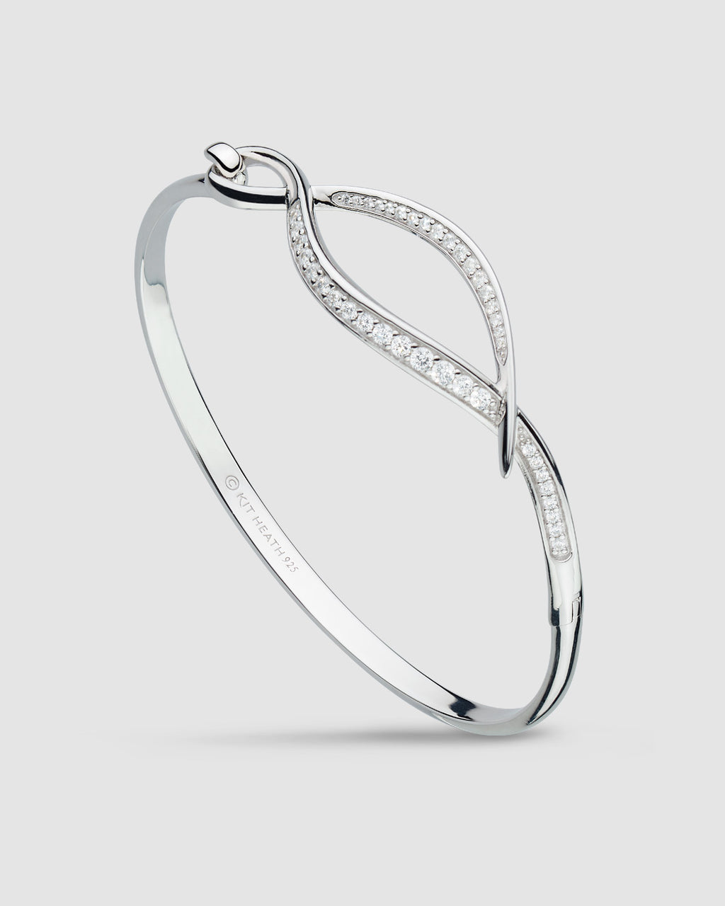 Entwine Twine Twist Pavé Hinged Bangle