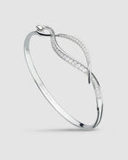 Entwine Twine Twist Pavé Hinged Bangle