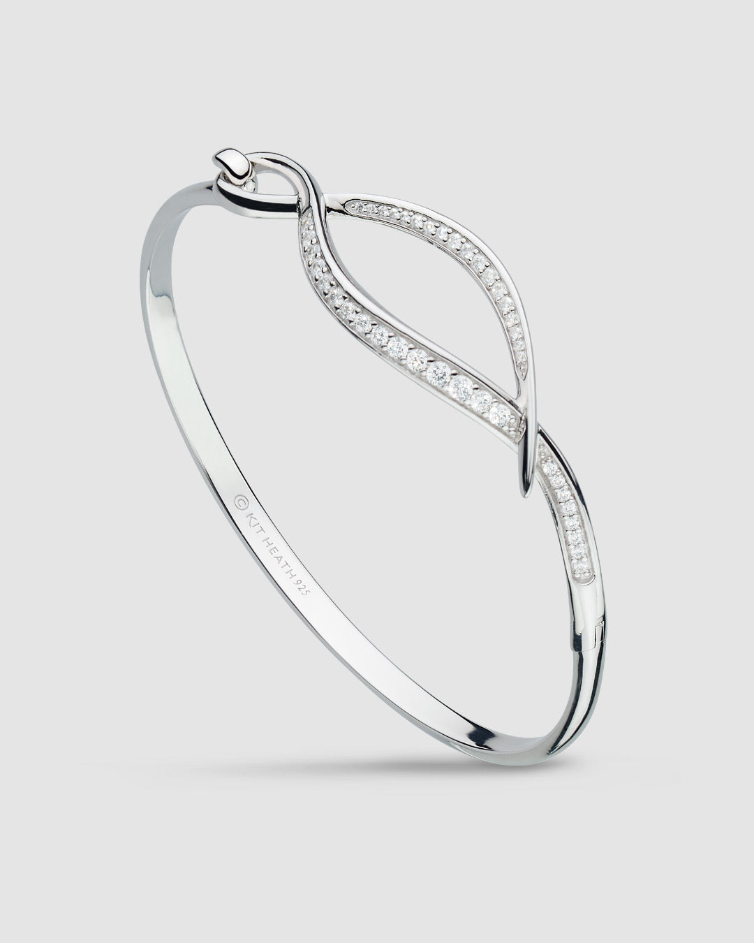 Entwine Twine Twist Pavé Hinged Bangle