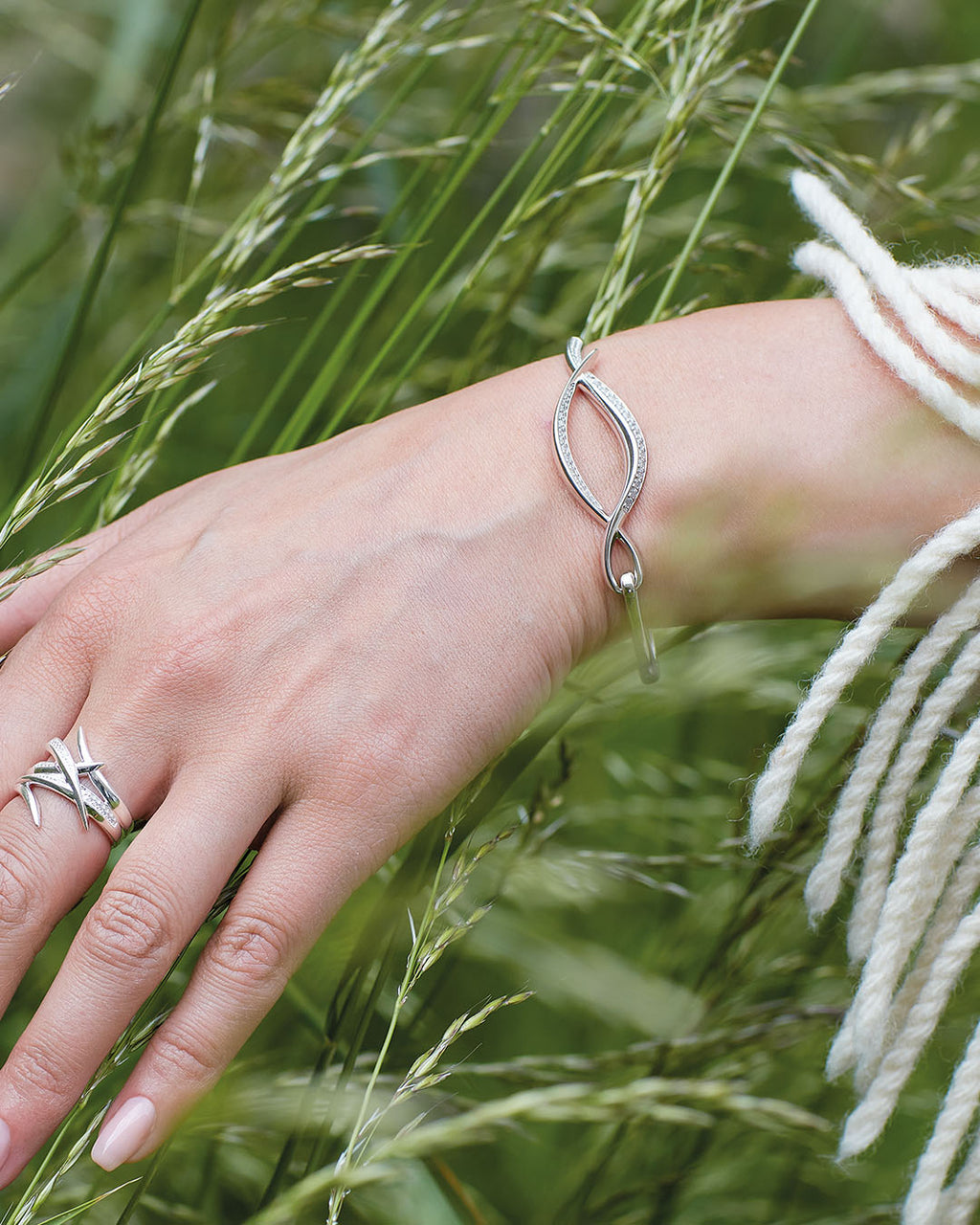 Entwine Twine Twist Pavé Hinged Bangle
