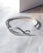 Entwine Twine Twist Pavé Hinged Bangle