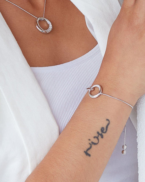Bevel Cirque Link Pavé Toggle Bracelet