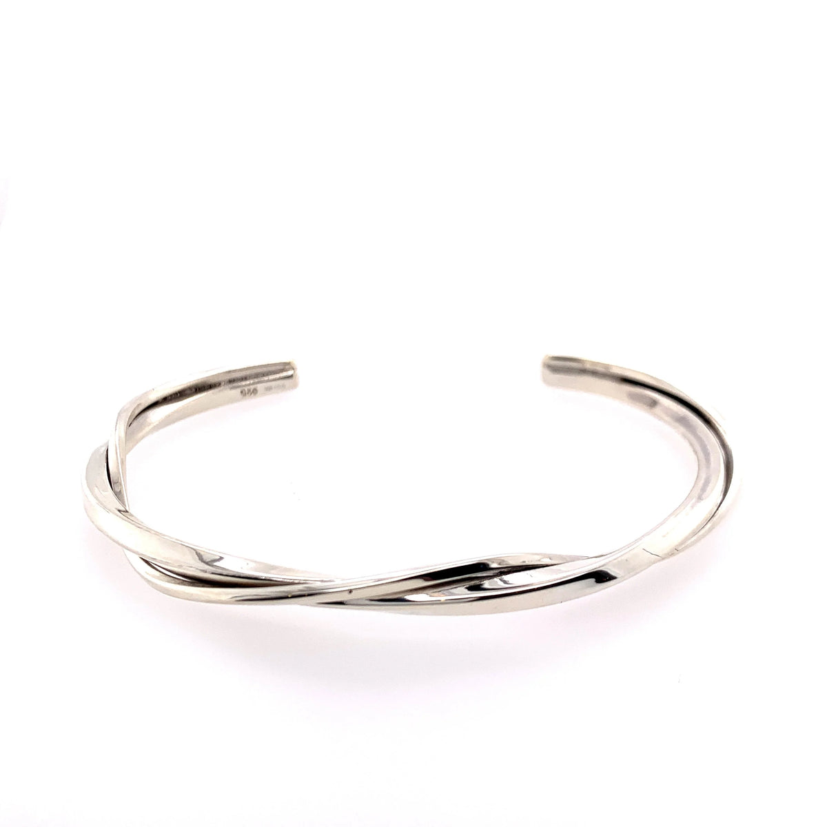 Plain silver twist cuff