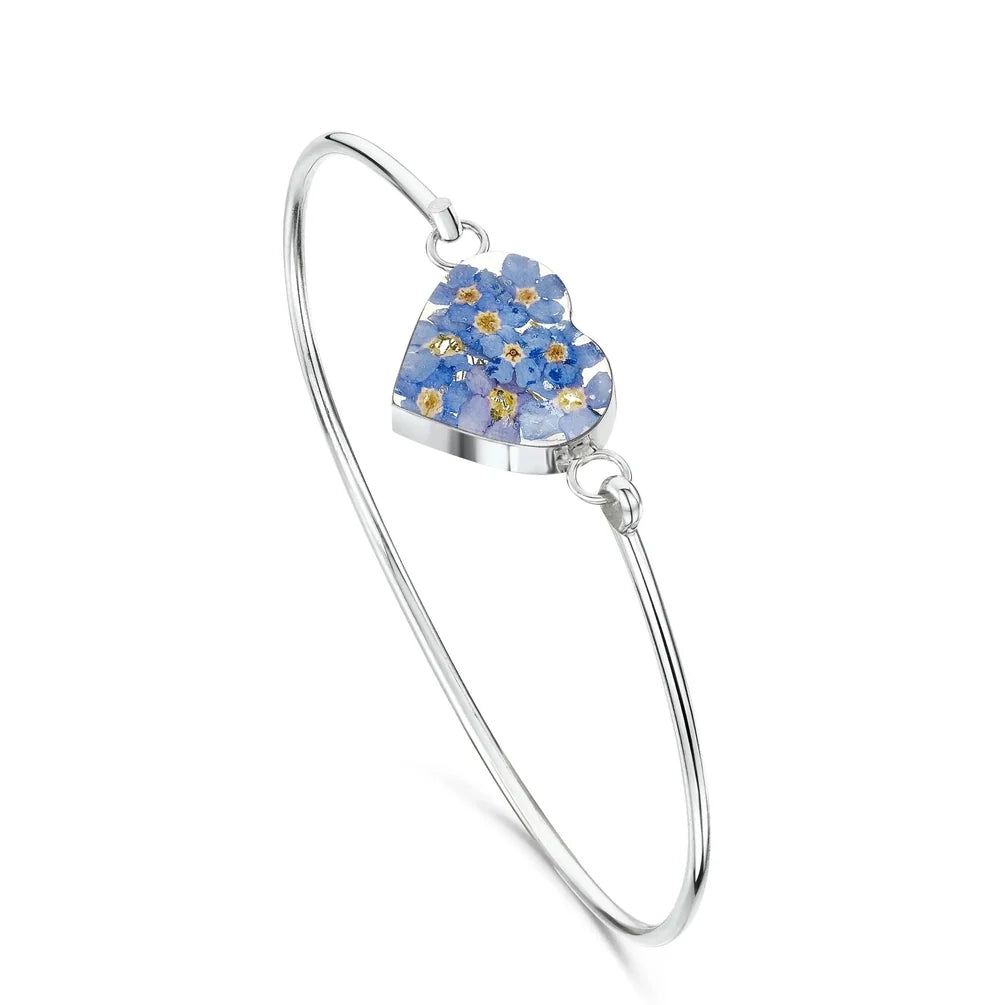 Forget-Me-Not Heart Bangle