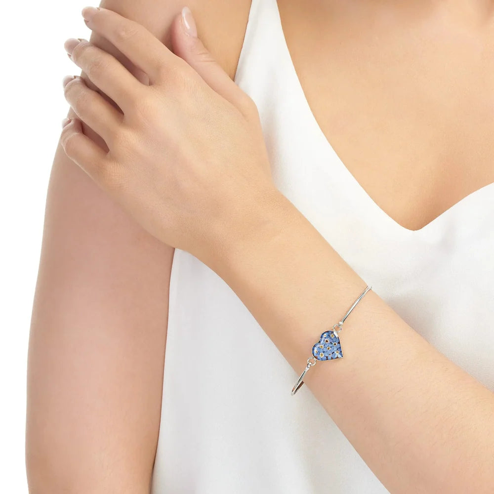Forget-Me-Not Heart Bangle