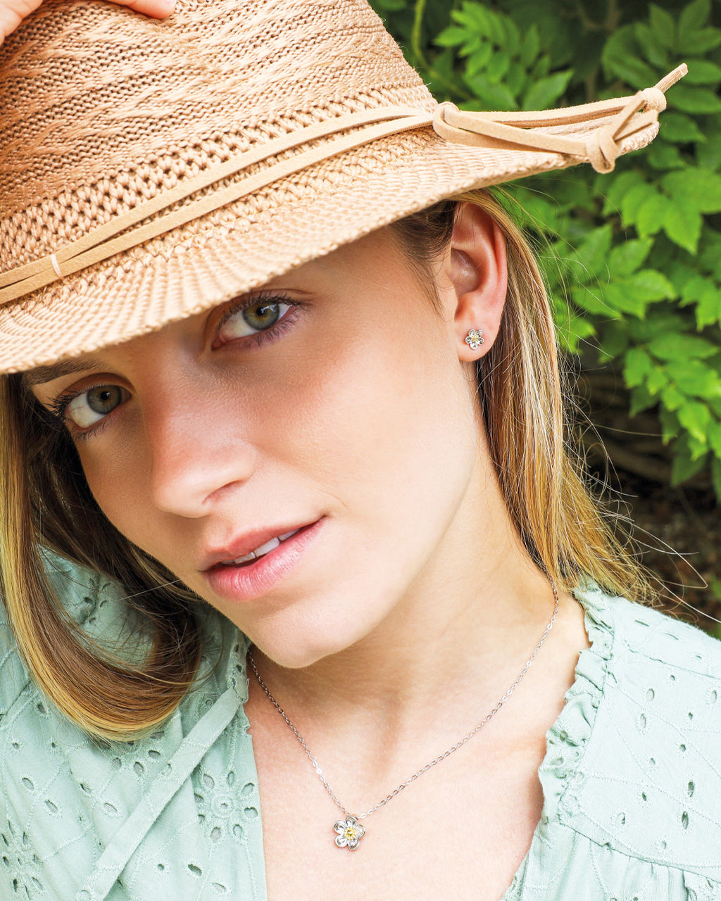 Blossom Wood Rose Stud Earrings