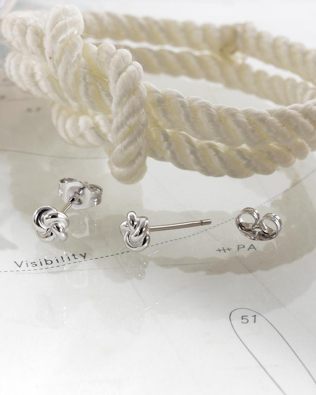 Marina Tide Knot Stud Earrings