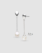 Coast Pebble Pearl Chain Stud Drop Earrings