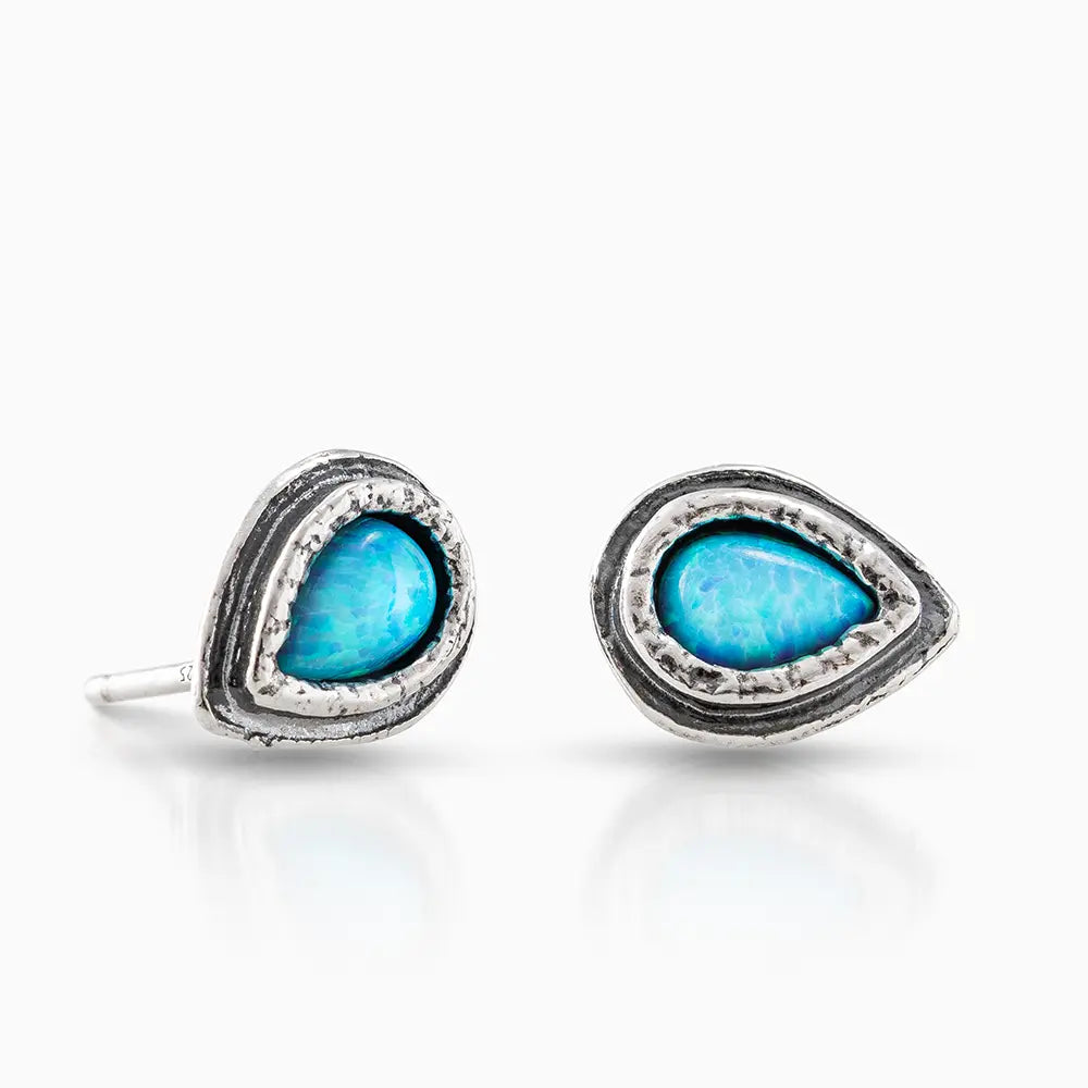 Teardrop opalite stud earrings