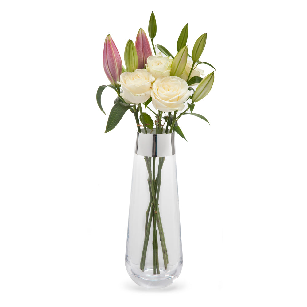 Sterling Silver & Glass Vase