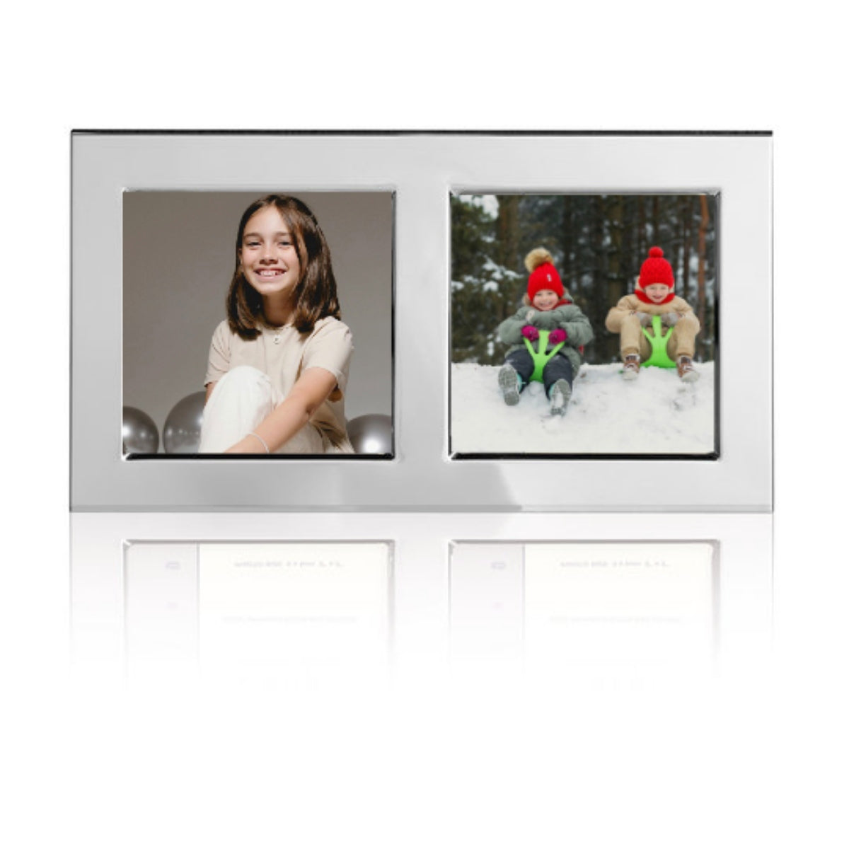 Sterling Silver Double Aspect Narrow Photo Frame 2 x 2"