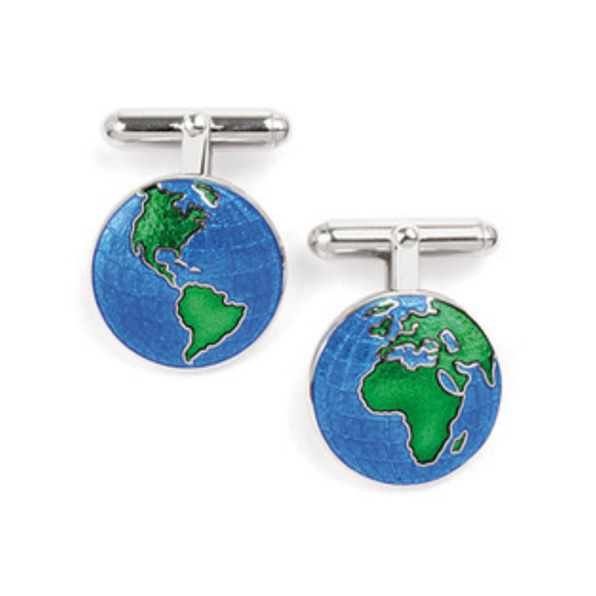 Sterling Silver Earth Cufflinks
