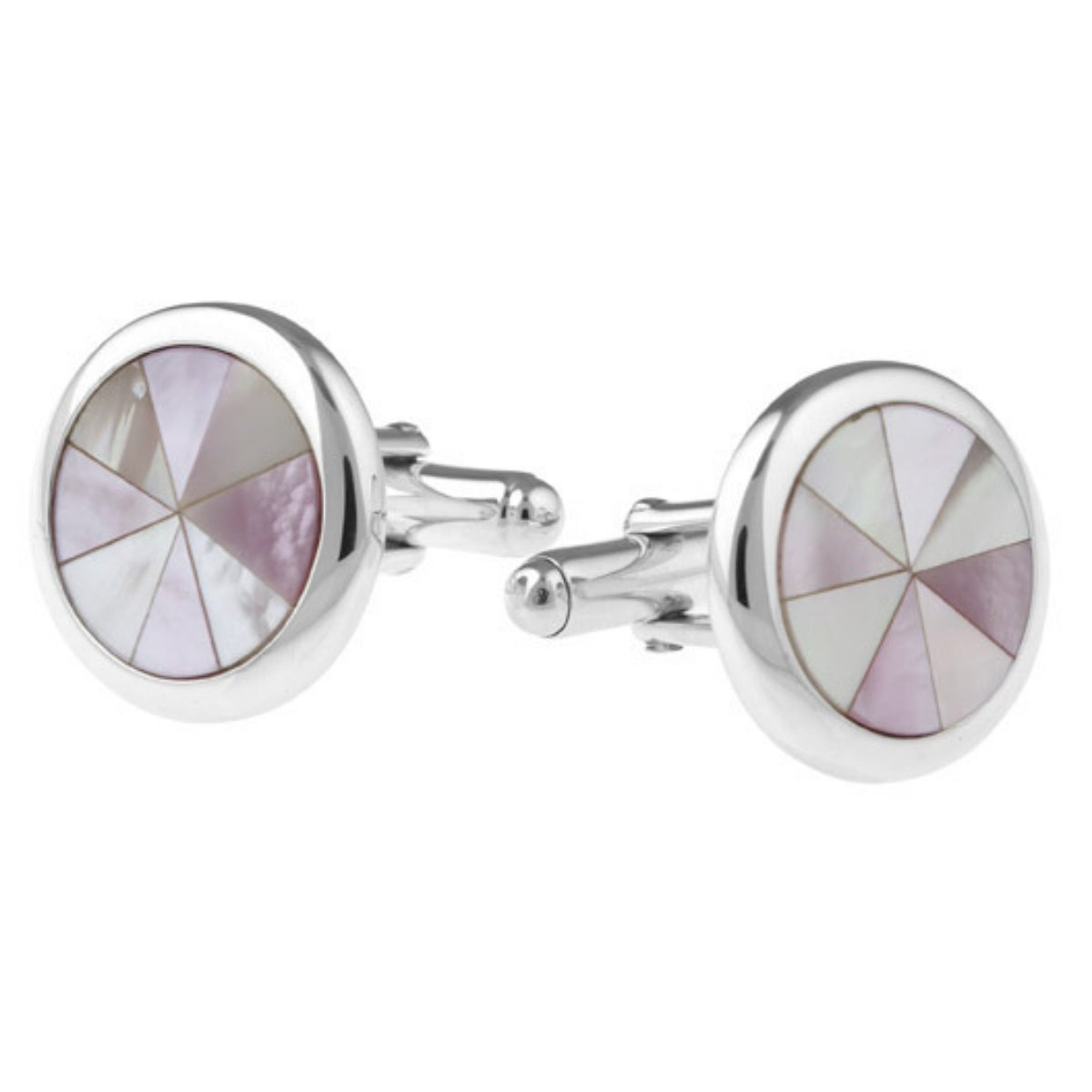 Sterling Silver Mother of Pearl and Abalone Shell Cufflinks