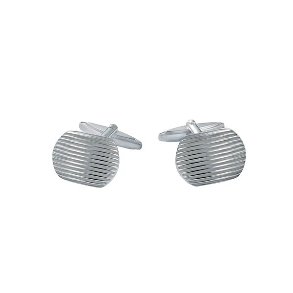 Sterling Silver Stripe A Cufflinks