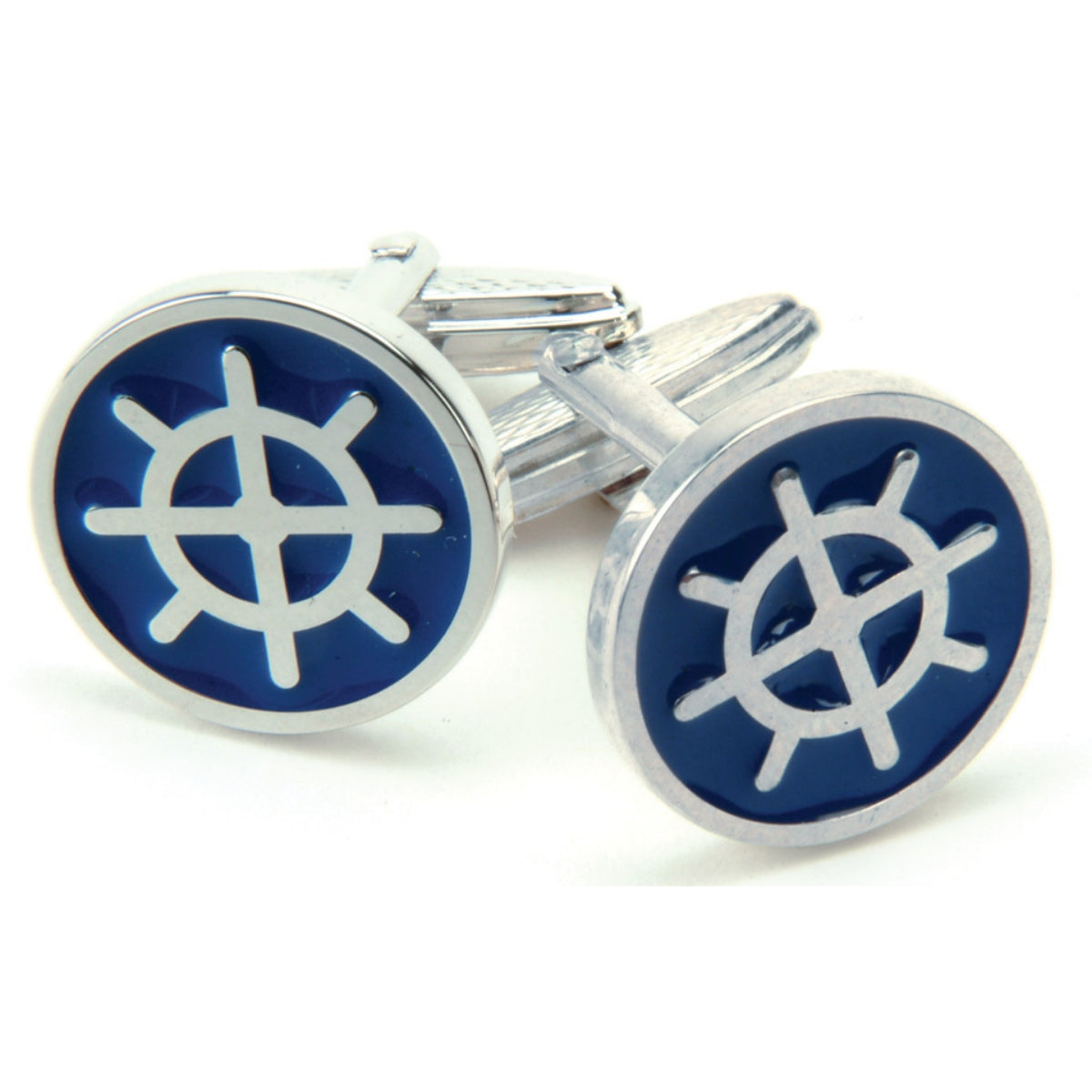 Sterling Silver Nautical Wheel Cufflinks