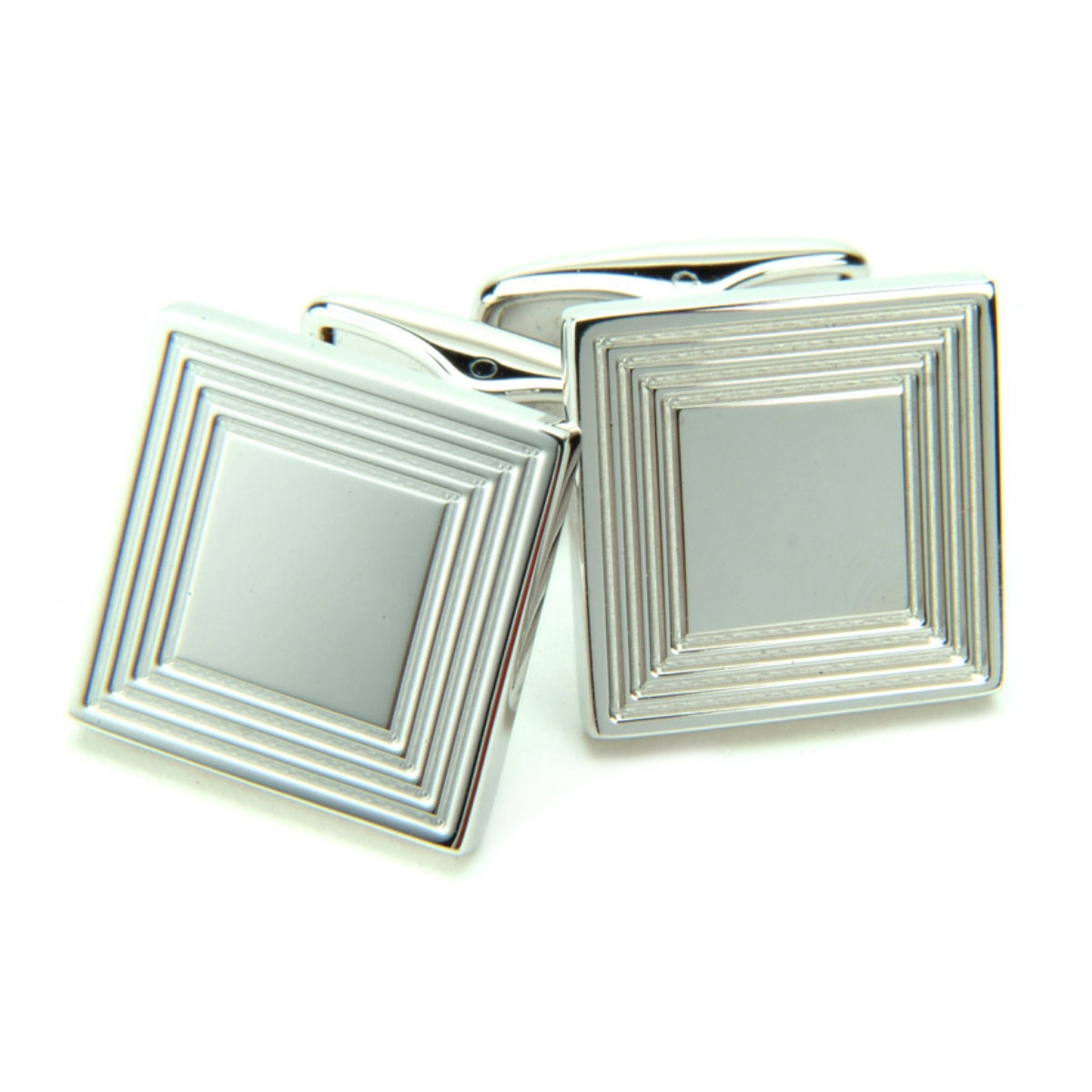 Sterling Silver Square Lines Cufflinks
