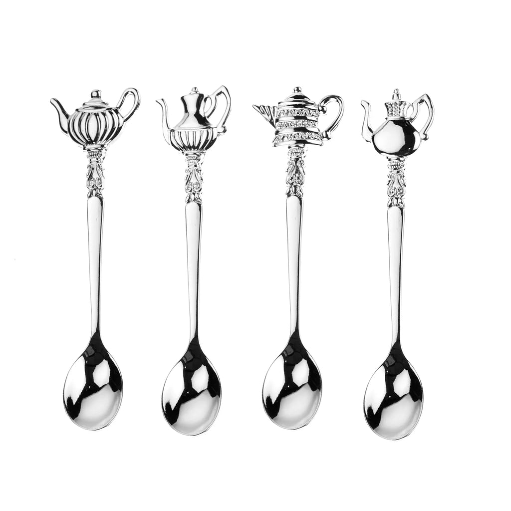 Silver Plated Teapot Spoons Set of 4