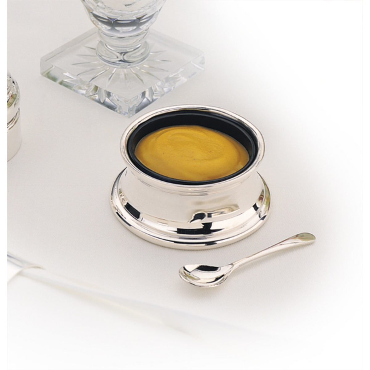 Sterling Silver Mustard Pot and Spoon Set