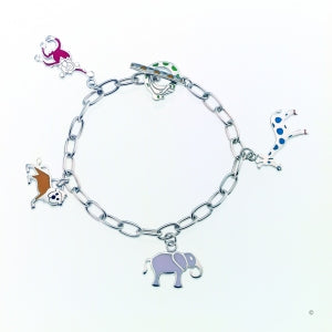 Silver Plated Enamelled Jungle Bracelet