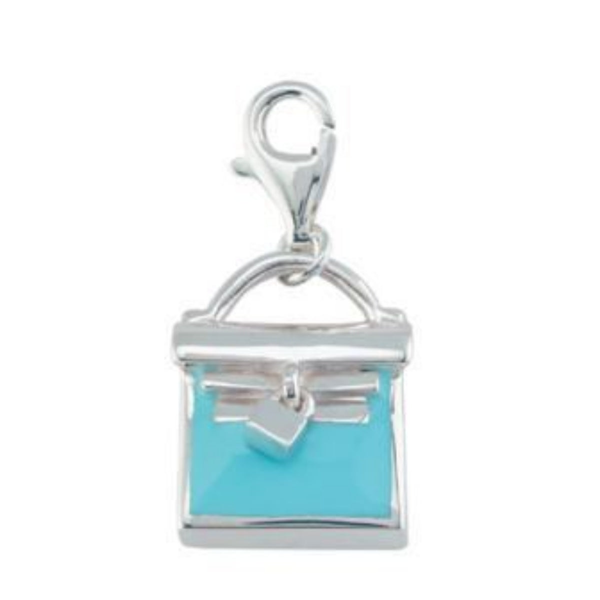 Sterling Silver Blue Enamel Handbag Charm