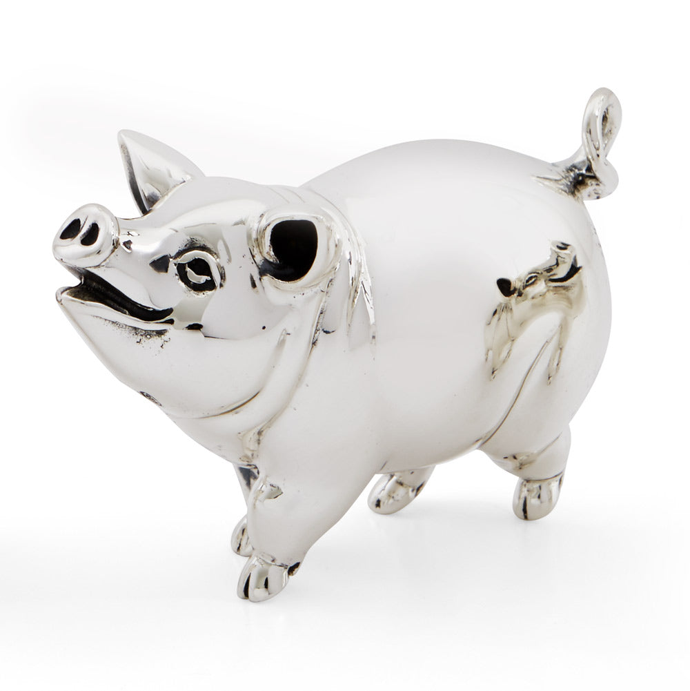 Sterling Silver Plain Pig Ornament Large