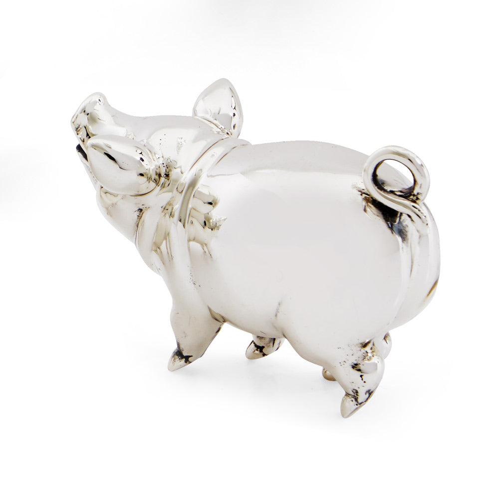Sterling Silver Plain Pig Ornament Medium
