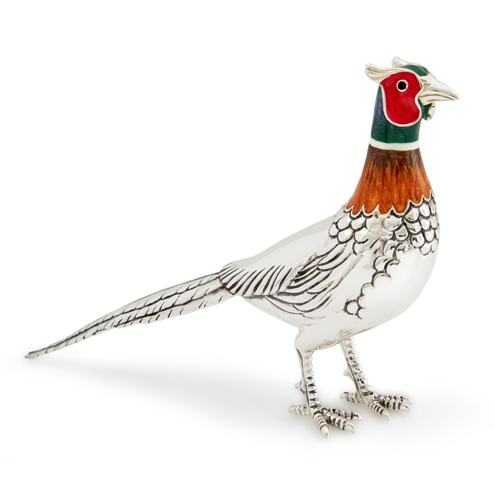 Large Pheasant Cock with Enamel Head