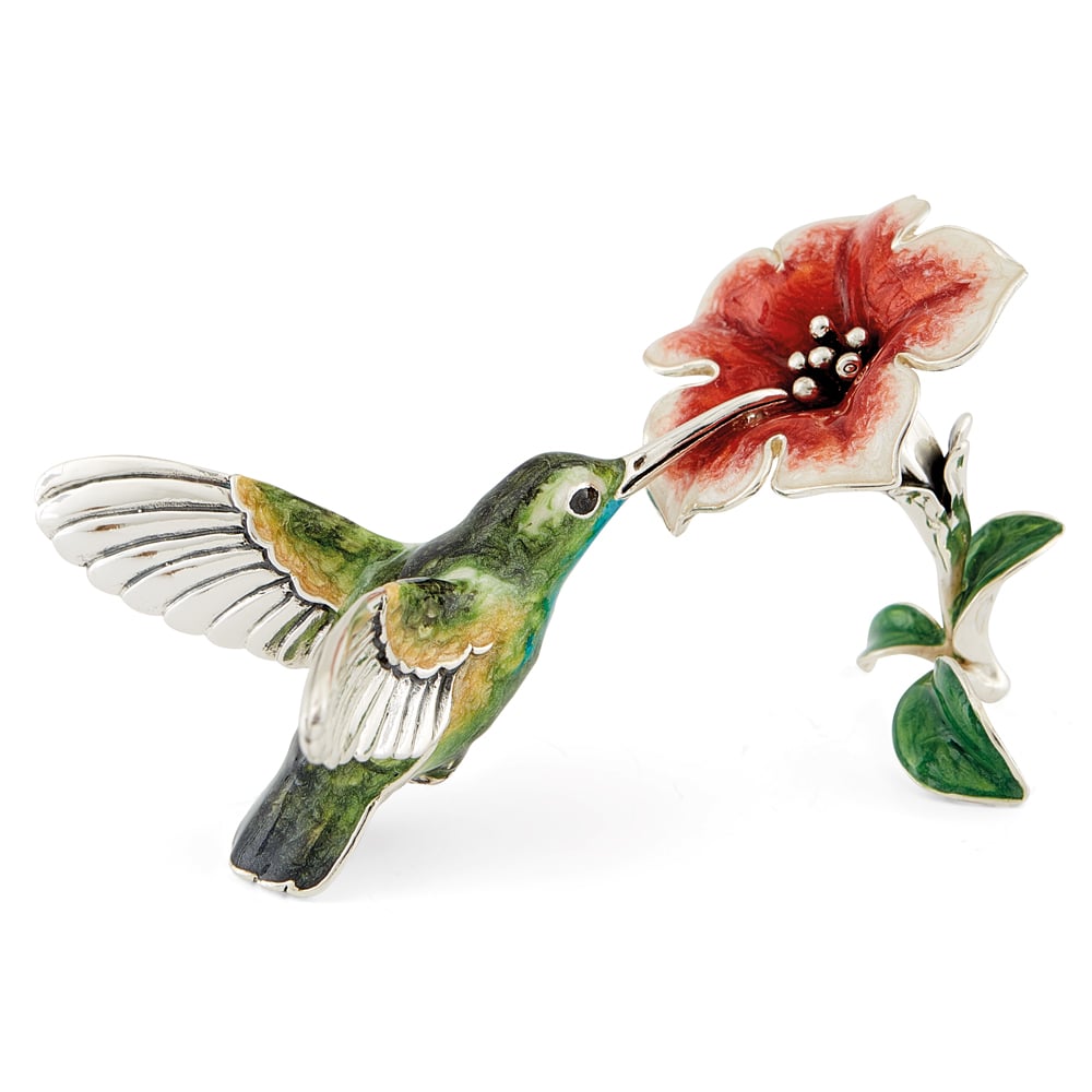 Hummingbird with Flower – Green