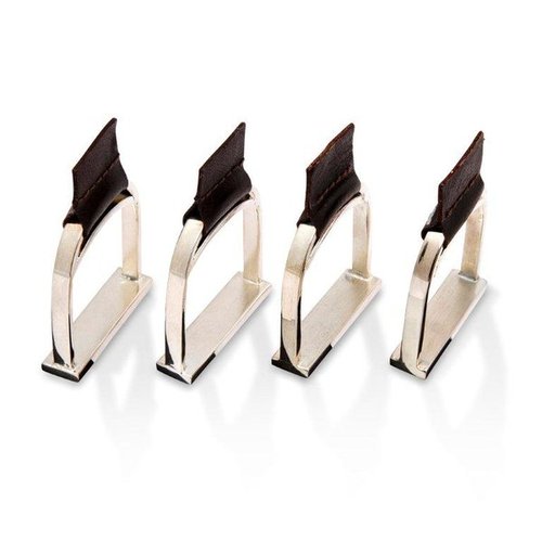 Silver Plated Stirrup Napkin Ring Set x 4