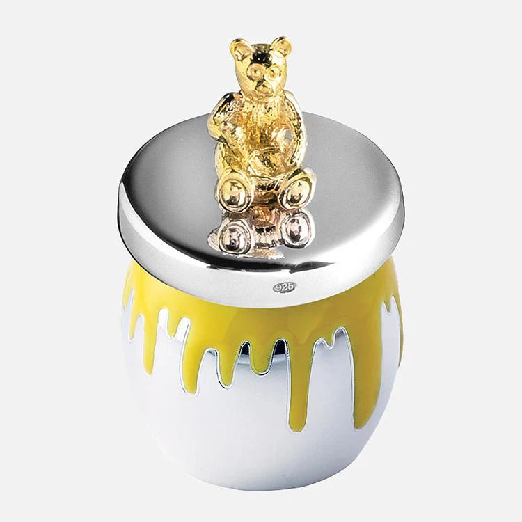 Sterling Silver Bear Runny Honey Jar Keepsake