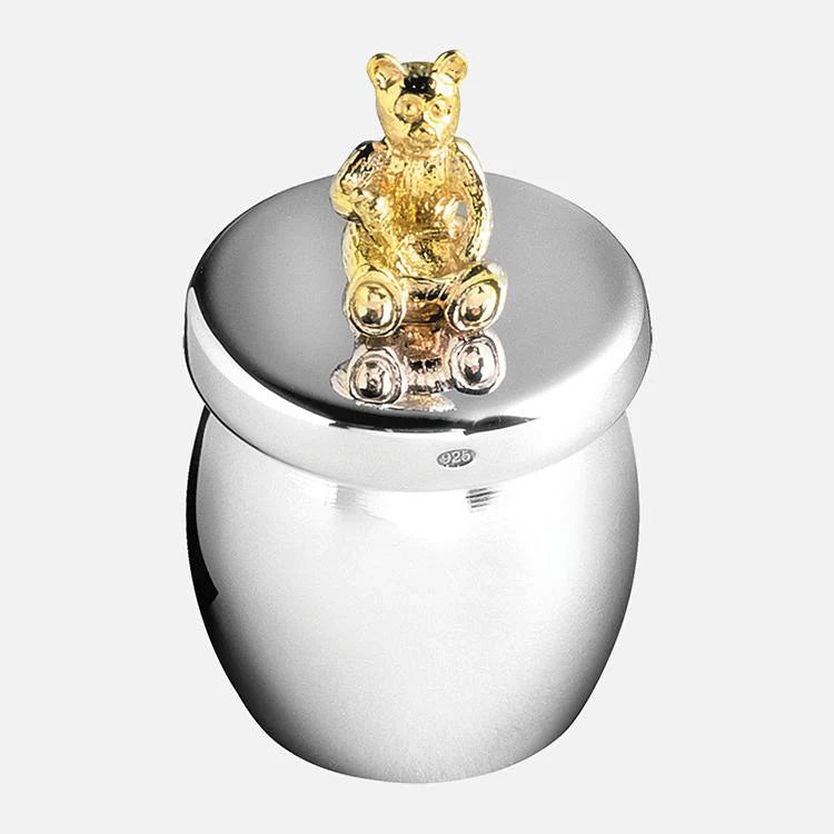 Sterling Silver Bear Honey Jar Keepsake
