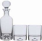 Crystal Dimple Decanter and Double Old Fashioned Whiskey Glass Pair in presentation box
