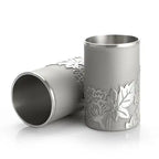 Pewter Peony Tumbler Pair