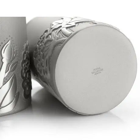 Pewter Peony Tumbler Pair